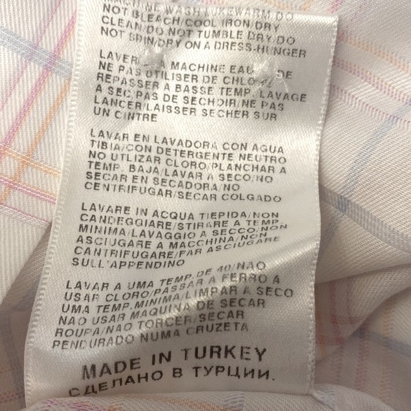 Men’s BOSS Hugo Boss Long Sleeve White Pink & Blue Plaid Button Down Size 38 - Picture 7 of 7